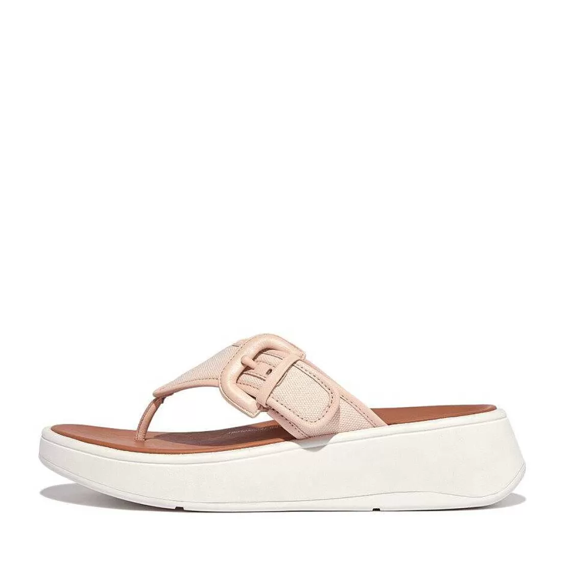 Best Fitflop F-Mode Canvas Flatform-Teensandalen Met Gesp