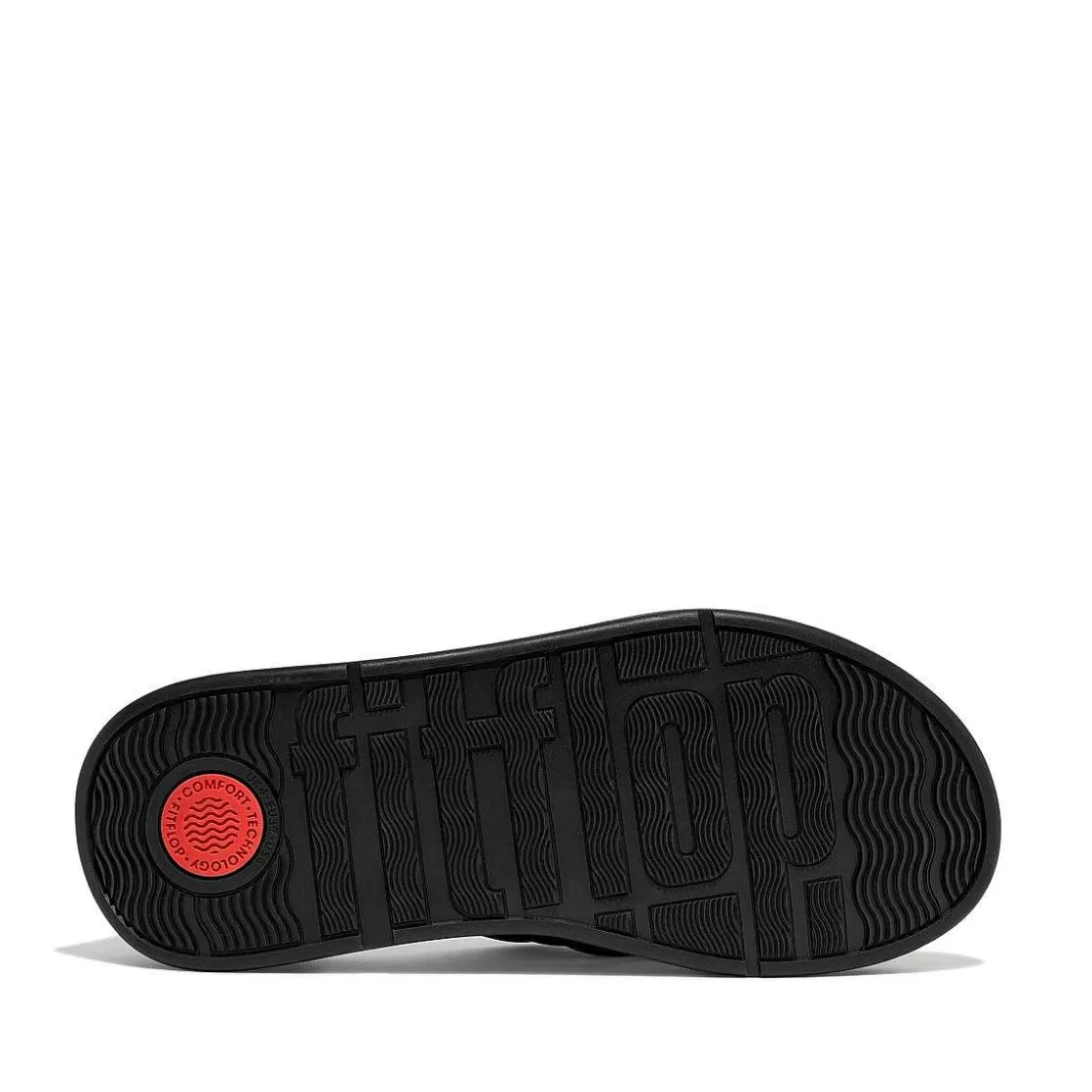 Hot Fitflop F-Mode Gewatteerde Leren Flatform-Dwarsslippers