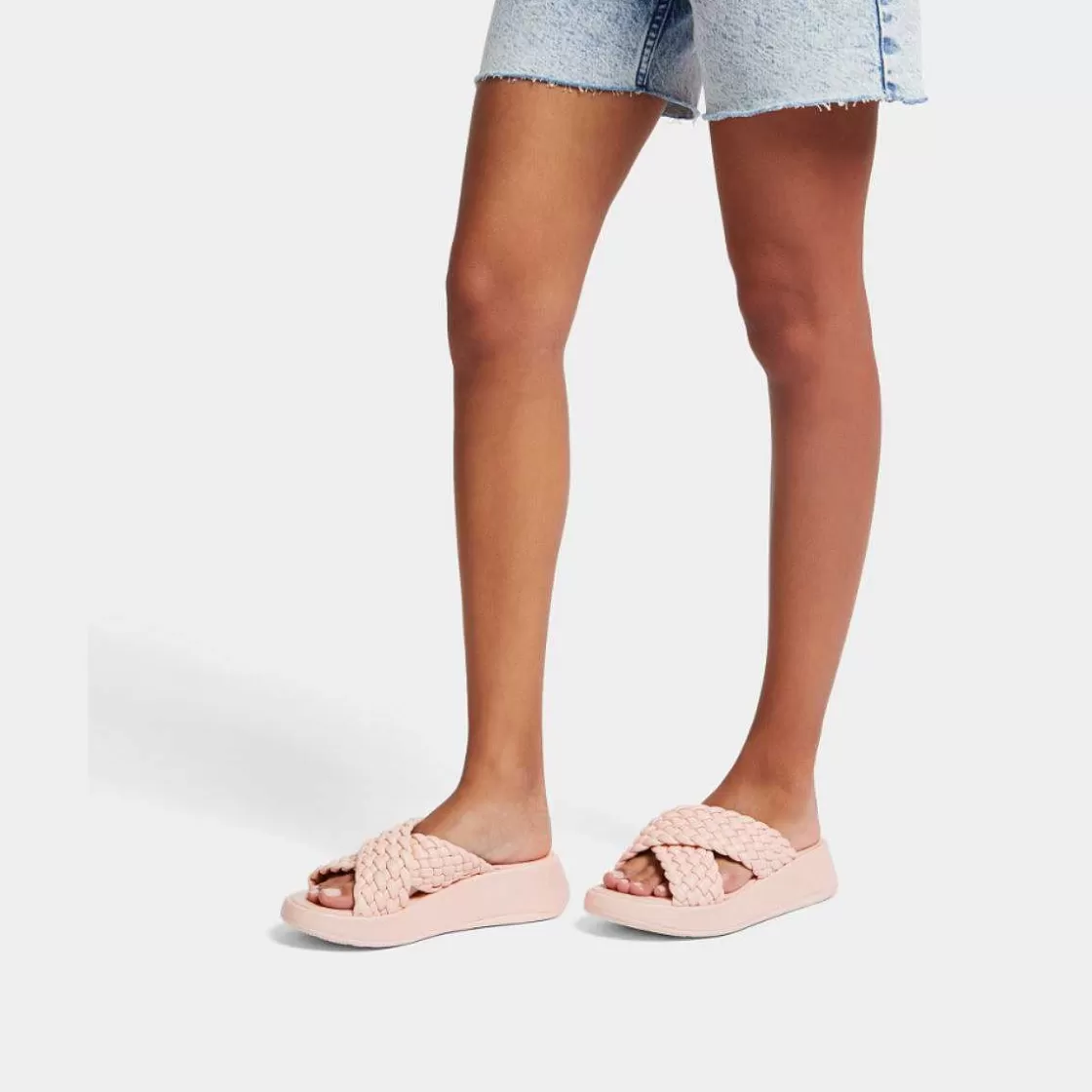 Hot Fitflop F-Mode Geweven Lederen Kruisslippers