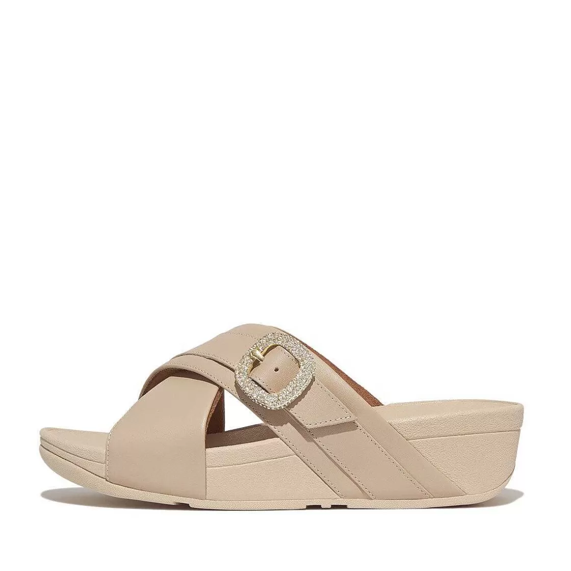 Sale Fitflop Lulu Leren Kruisslippers Met Kristallen Gesp