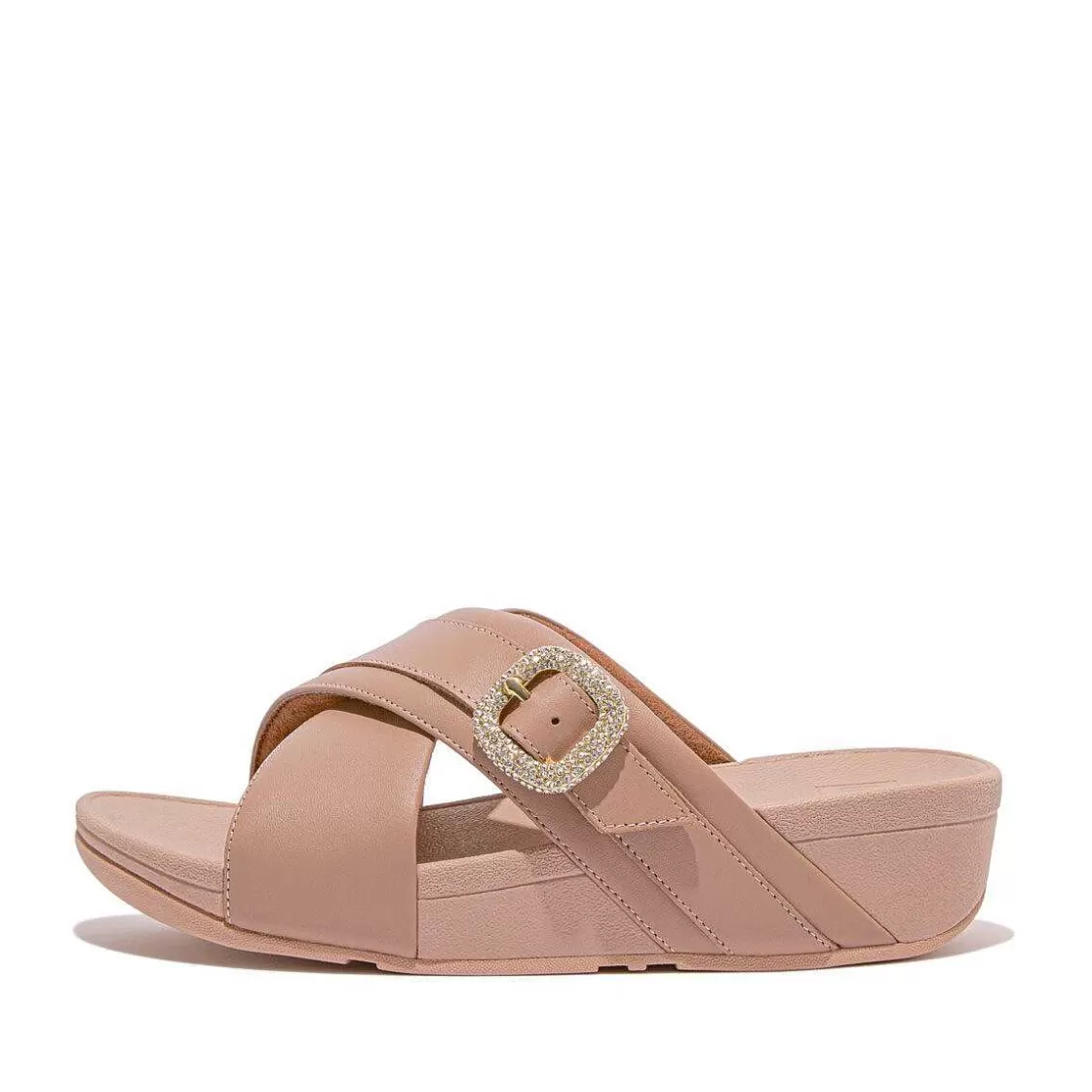 Flash Sale Fitflop Lulu Leren Kruisslippers Met Kristallen Gesp